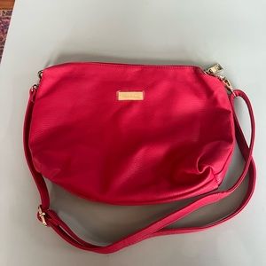 New Bebe coral pebbled faux leather purse
